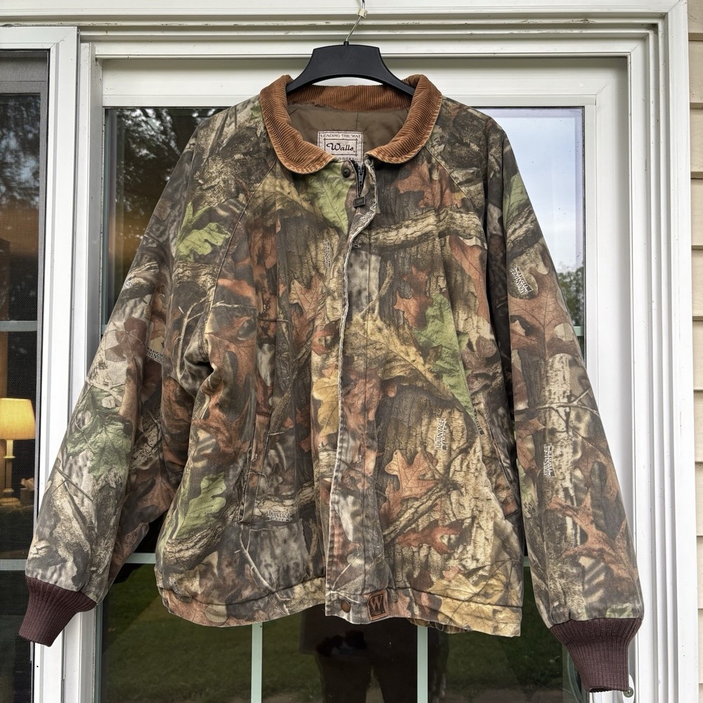 Vtg 1990's Walls Camo Insulated Full-Zip Hunting Bomber Jacket Men's XL Regular